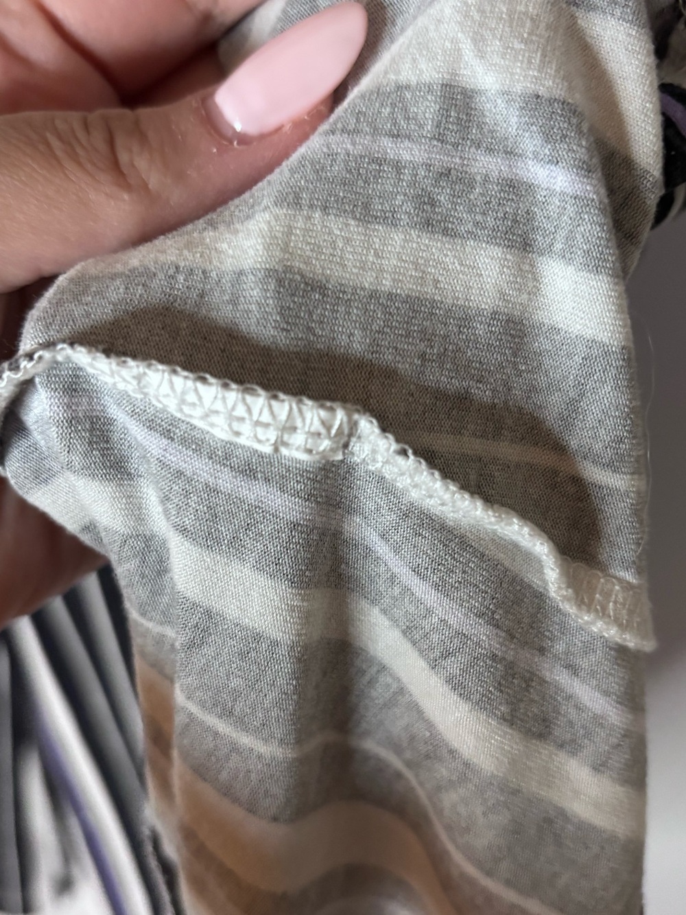 Michel Studio Sleeveless Vertical Stripe with Specks Tank Top - Picture 4 of 5